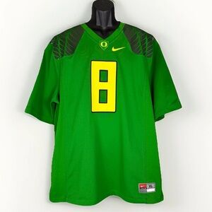 Oregon Ducks Mariota 2014 Heisman Year #8 Apple Green Feather Nike Jersey Sz xL